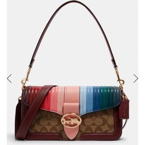 💘 Georgie Shoulder Bag Signature Canvas W/🌈